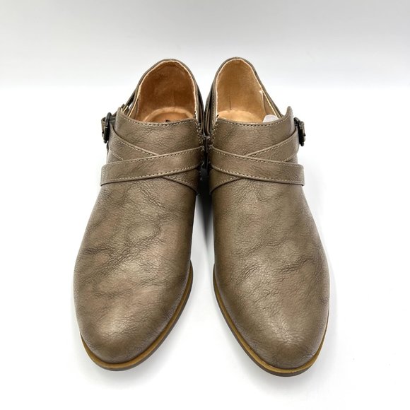 Lifestride Womens Size 7.5 Brown Faux Vegan Leather‎ Ankle Boots Booties Shoes - Picture 2 of 13